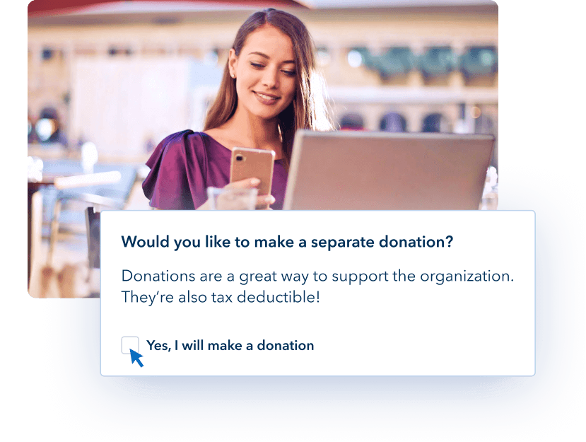 Receive donations on top of ticket sales
