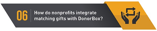 How can nonprofits integrate matching gifts into with their DonorBox donation forms?