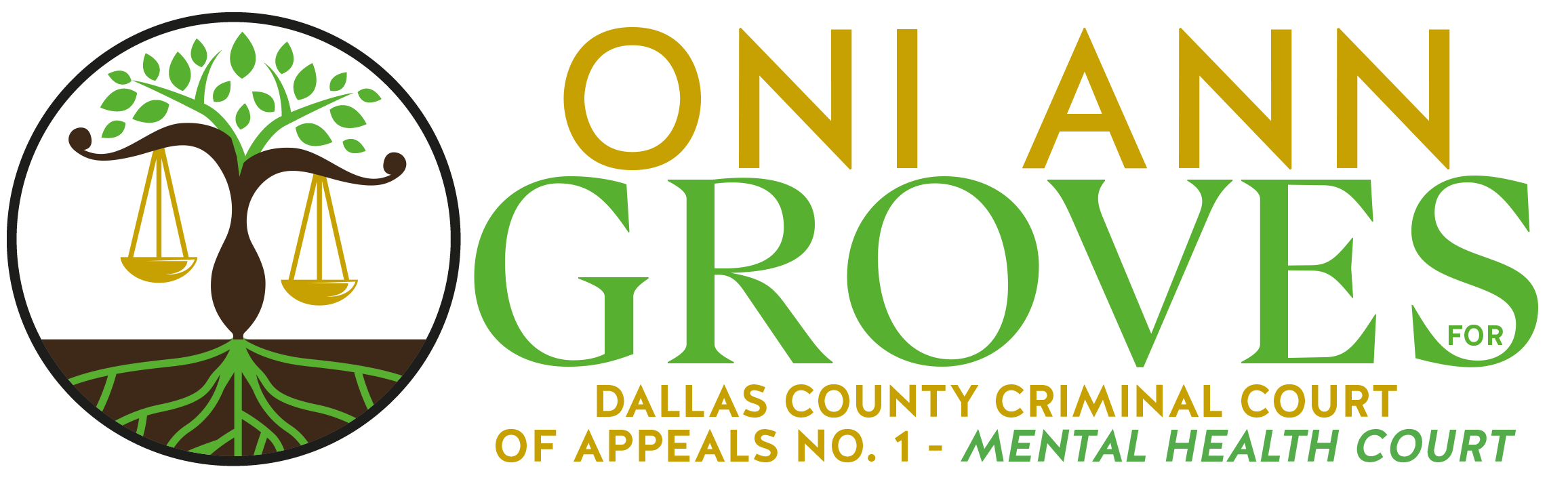 Oni Groves For Judge Campaign logo