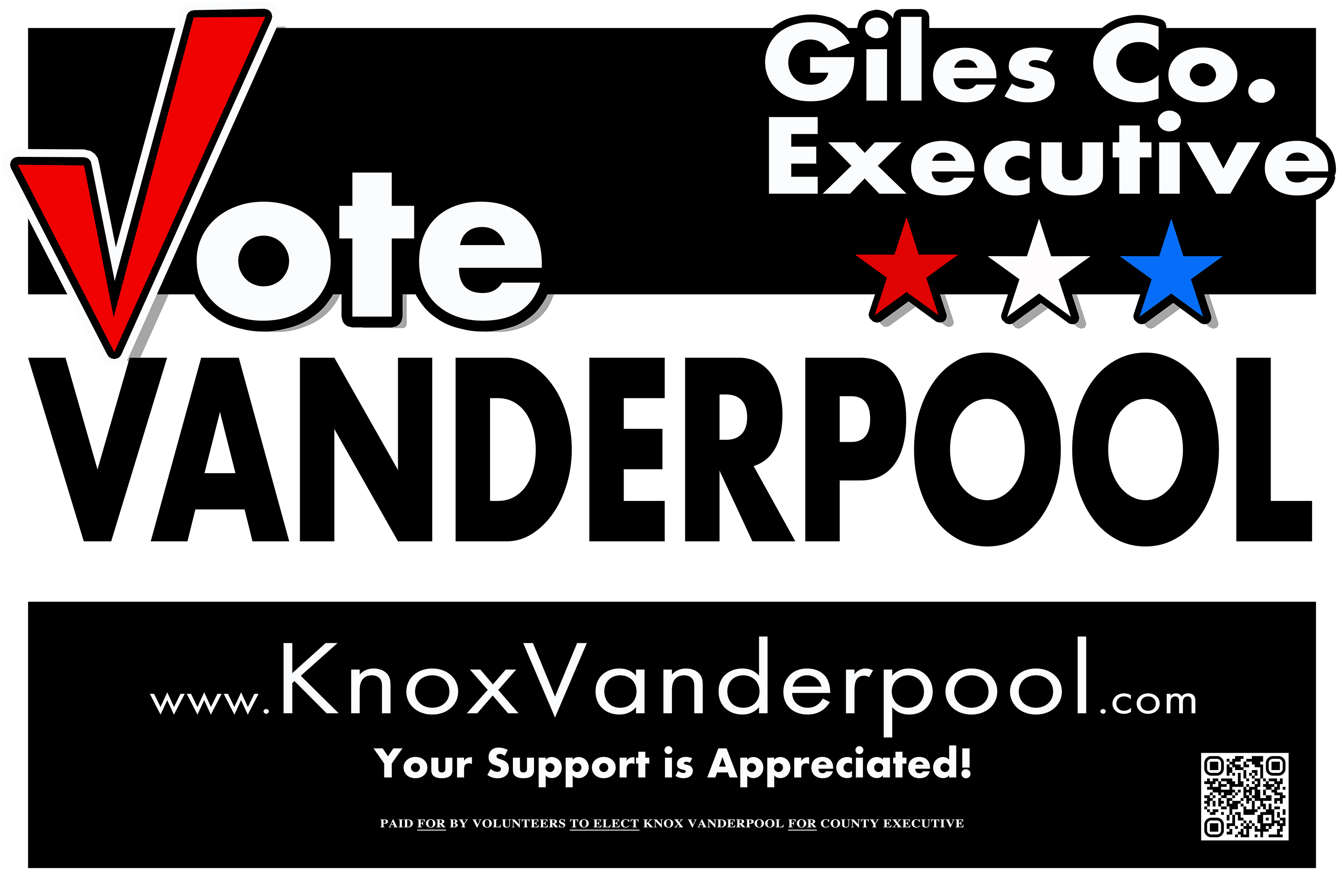 Volunteers for Knox Vanderpool for County Executive logo