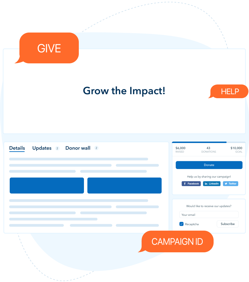 Benefit from text giving and crowdfunding campaigns