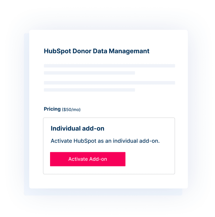 Activate the HubSpot add-on in Donorbox