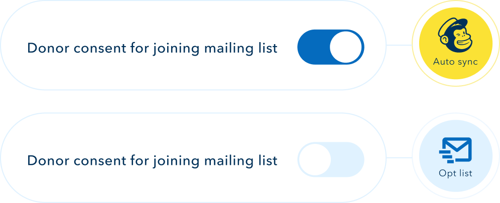 Mailchimp Donorbox settings