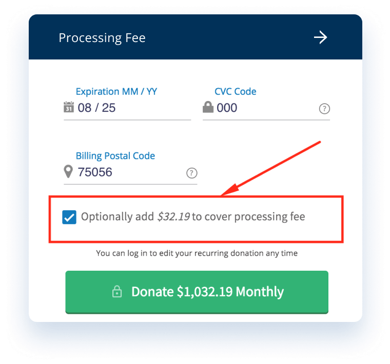 Processing Fee Coverage