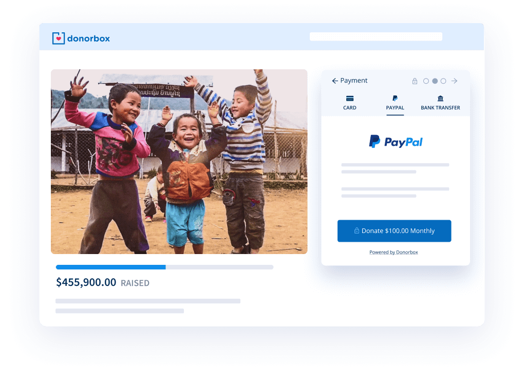 Fundraise with the ease of Donorbox and the safety of PayPal