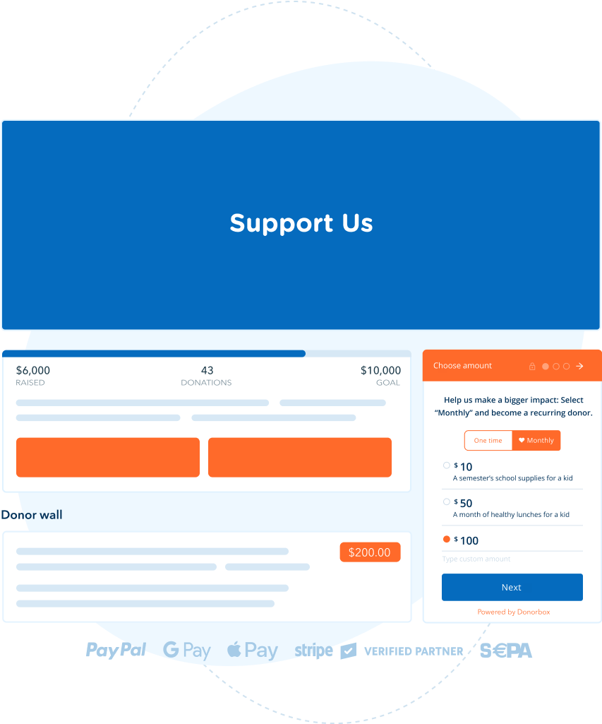Set up user-friendly, on-brand donation forms in minutes