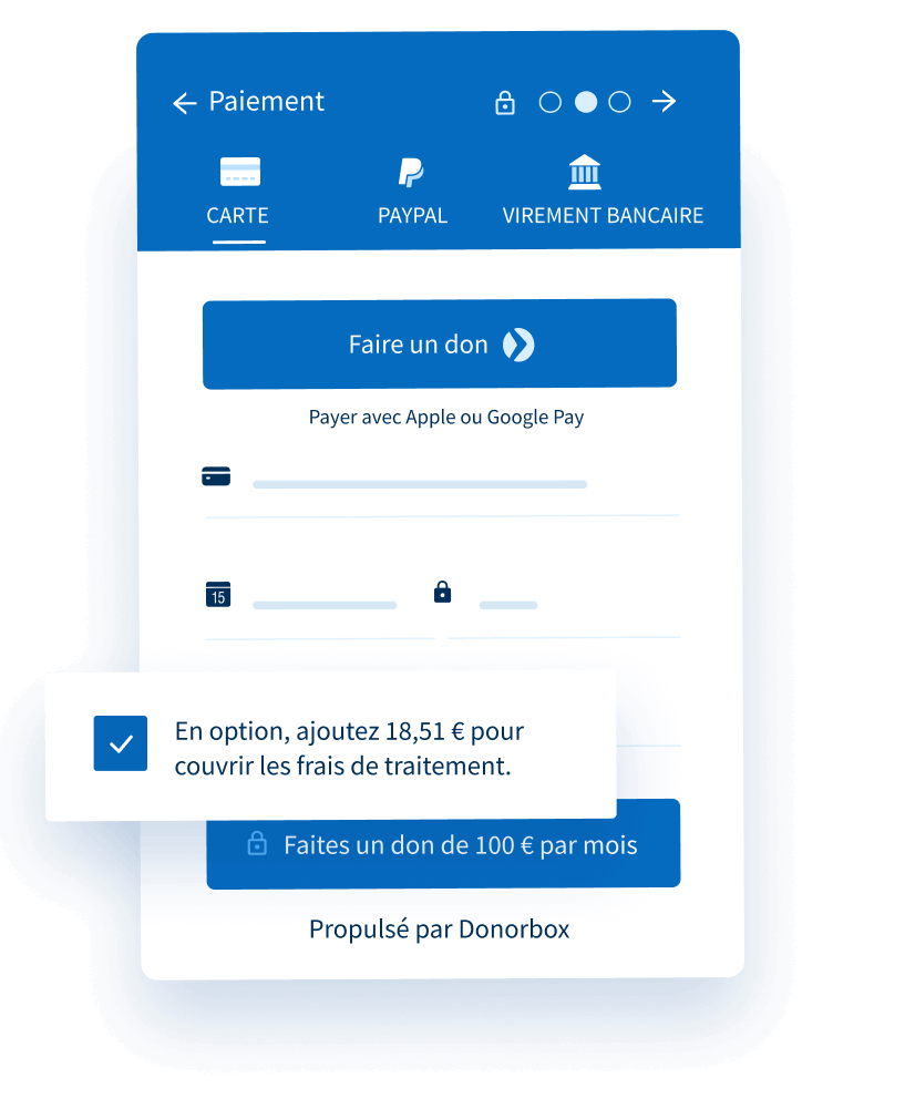 Donorbox peut être totalement gratuit si vous demandez aux donateurs de couvrir vos frais de transaction.