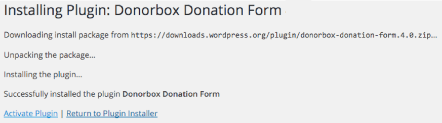Embed donation forms using wordpress