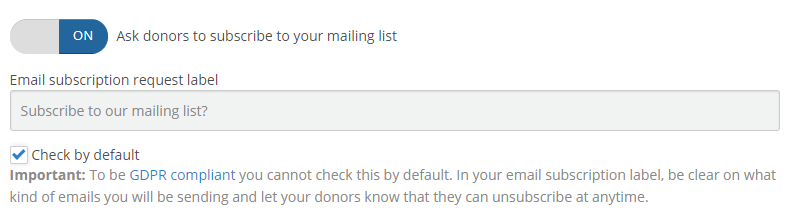 ask donors to join mailing list