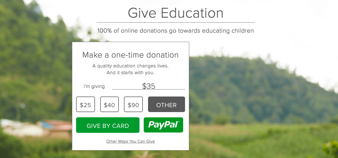 good donation pages