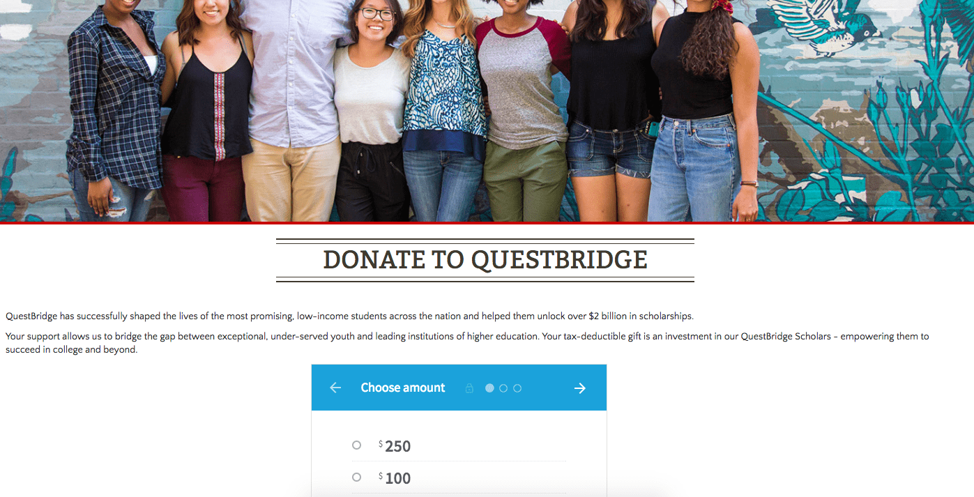 Great donation pages