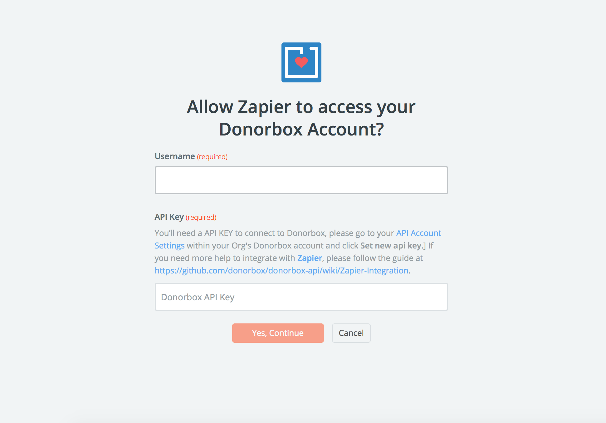 allow zapier to access your donorbox account