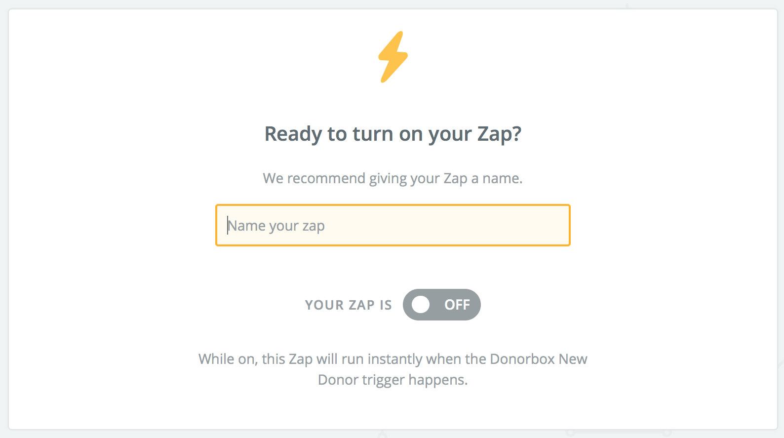 add the name of zap