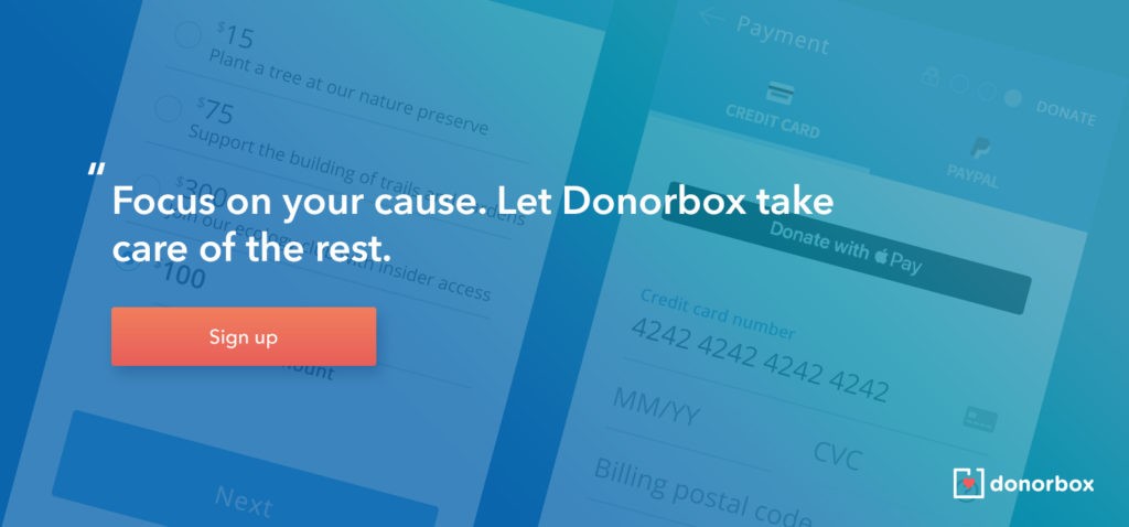 Image reads, "focus on your cause. Let Donorbox take care of the rest."