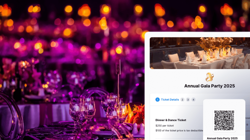 Political fundraising idea for conservative parties - image of a gala dinner