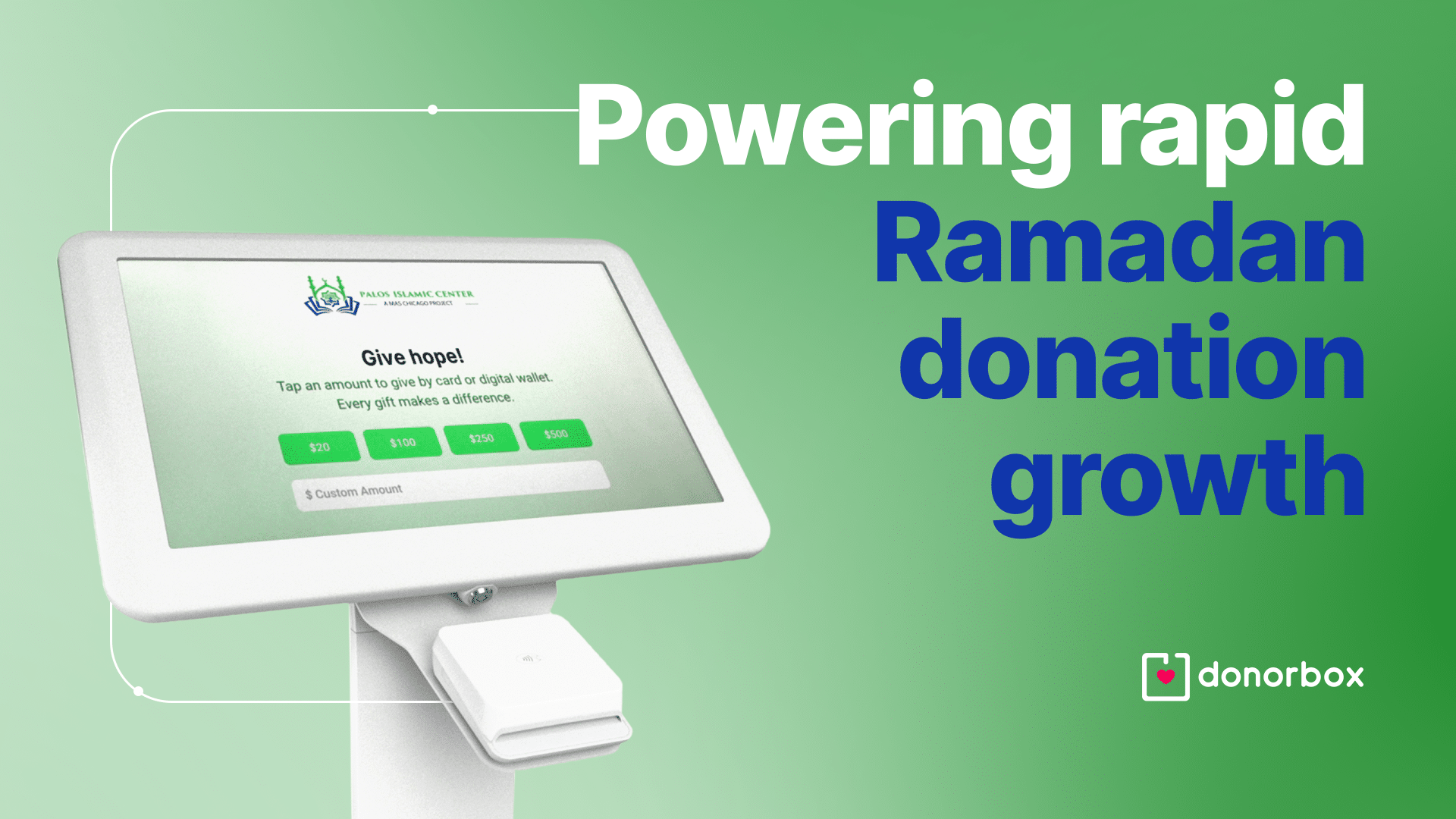 Image of Donorbox Live Kiosk for increasing donations during Ramadan fundraising