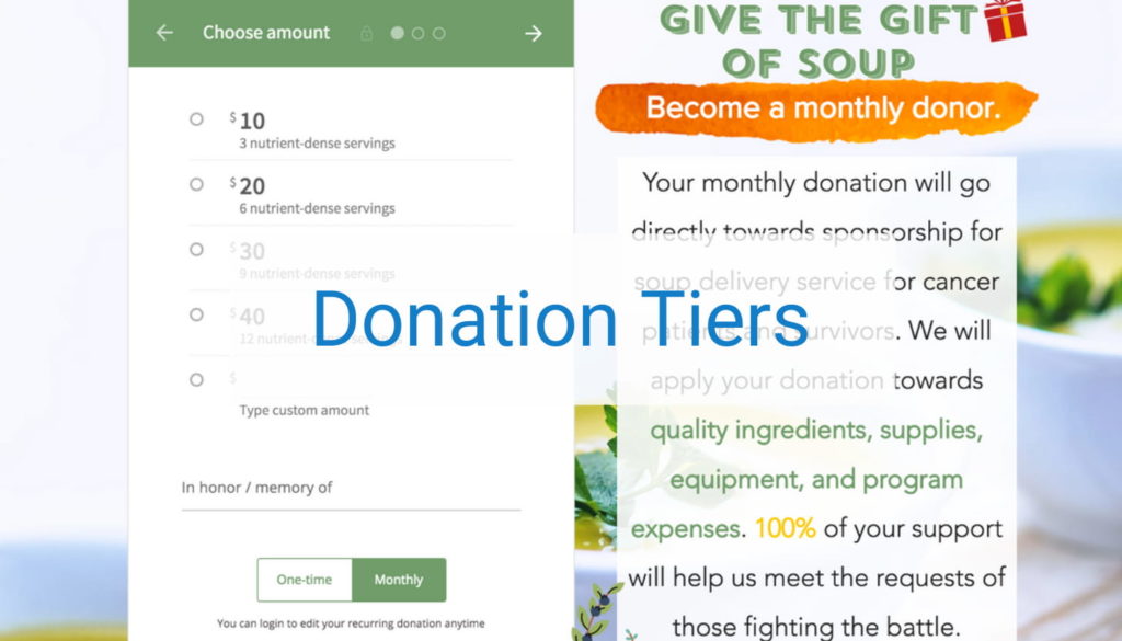 Donation tiers