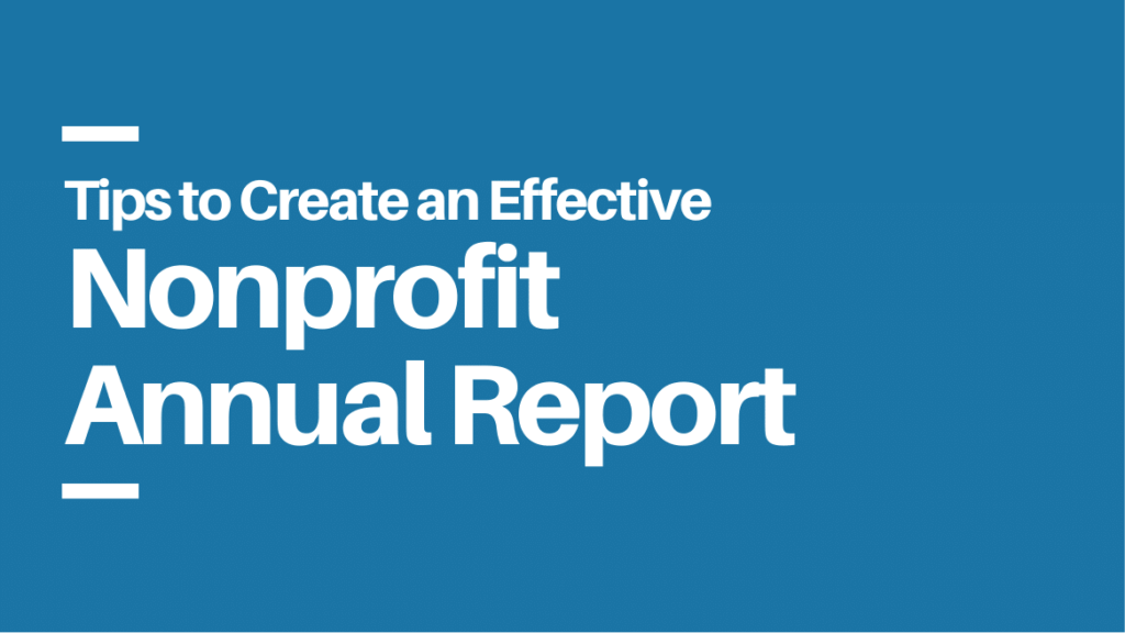 nonprofit annual report tips