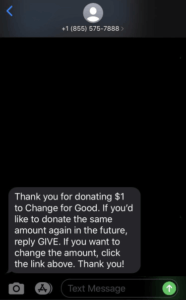 text to give donation form