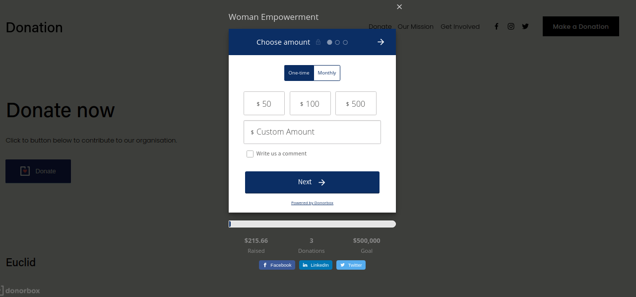 donation forms on squarespace