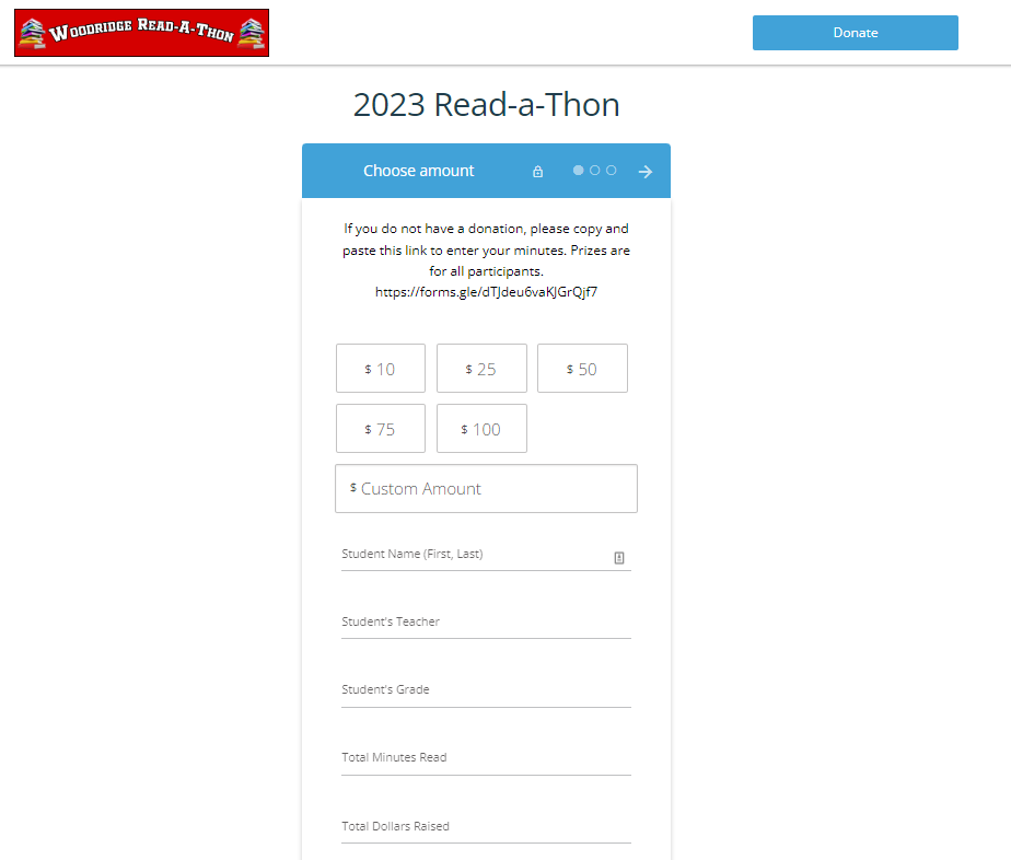 read a thon example donorbox
