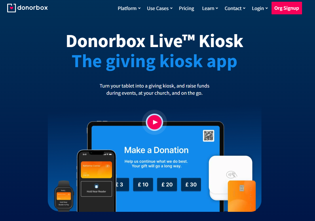 donorbox donation kiosk app