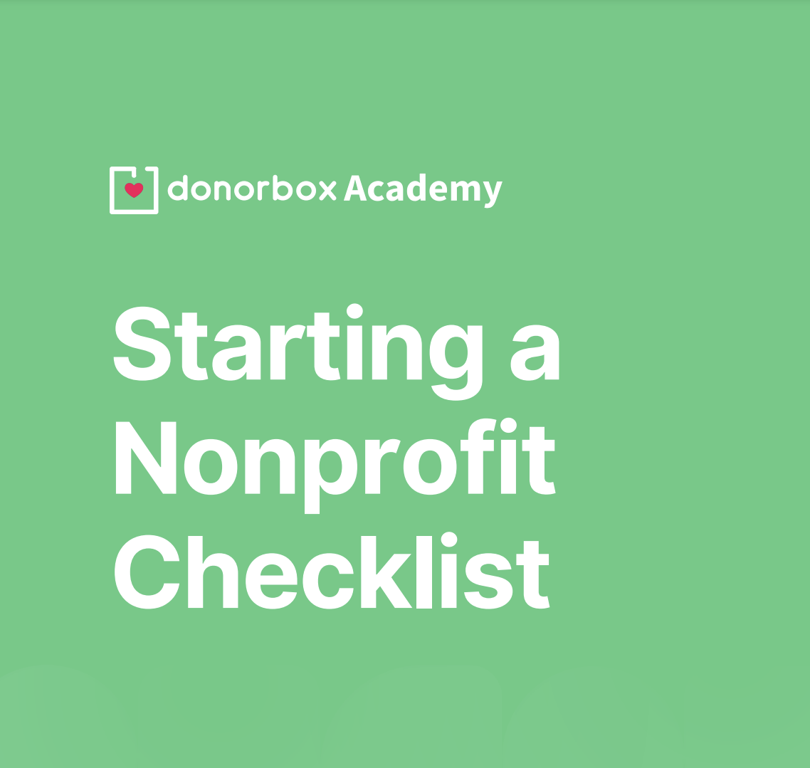 Screenshot of the cover of the Starting a Nonprofit Checklist. 