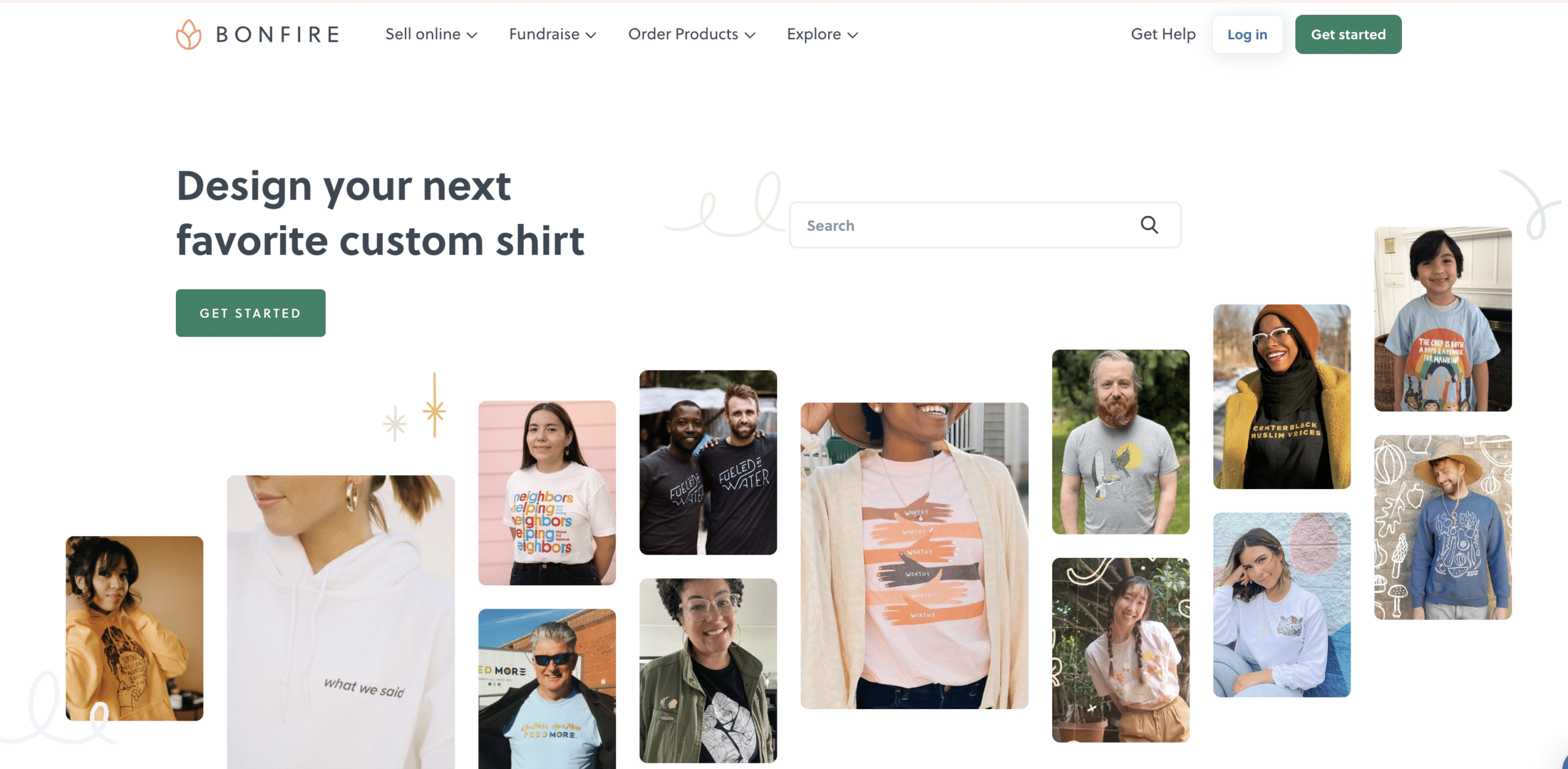 Screenshot of Bonfire's homepage banner