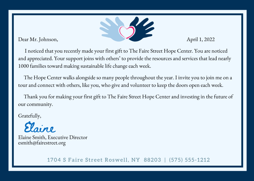 nonprofit thank you letter example