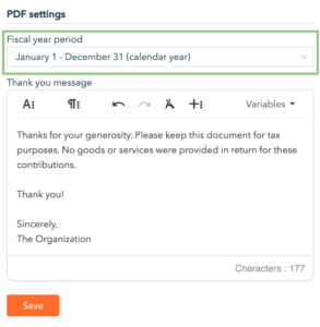PDF settings
