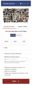 Screenshot of For the Love of Alex's Donorbox-powered donation form