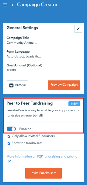 peer to peer fundraising software
