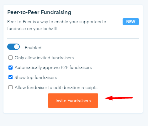 invite fundraisers - peer-to-peer fundraising