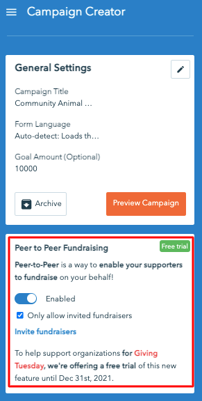 peer to peer fundraising software