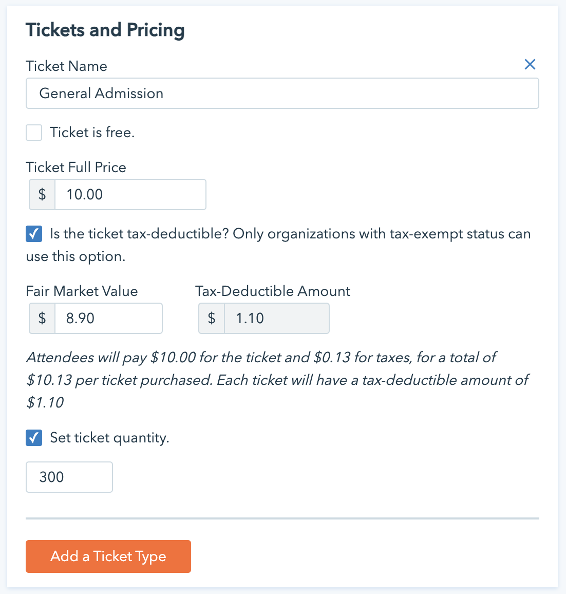 Adding a ticket tier in Donorbox Events