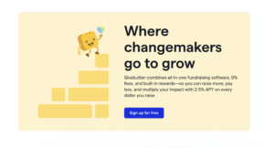 Screenshot of Givebutter's homepage