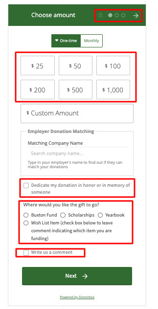 set up a fundraising page