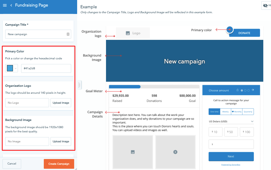 how to create a fundraising page