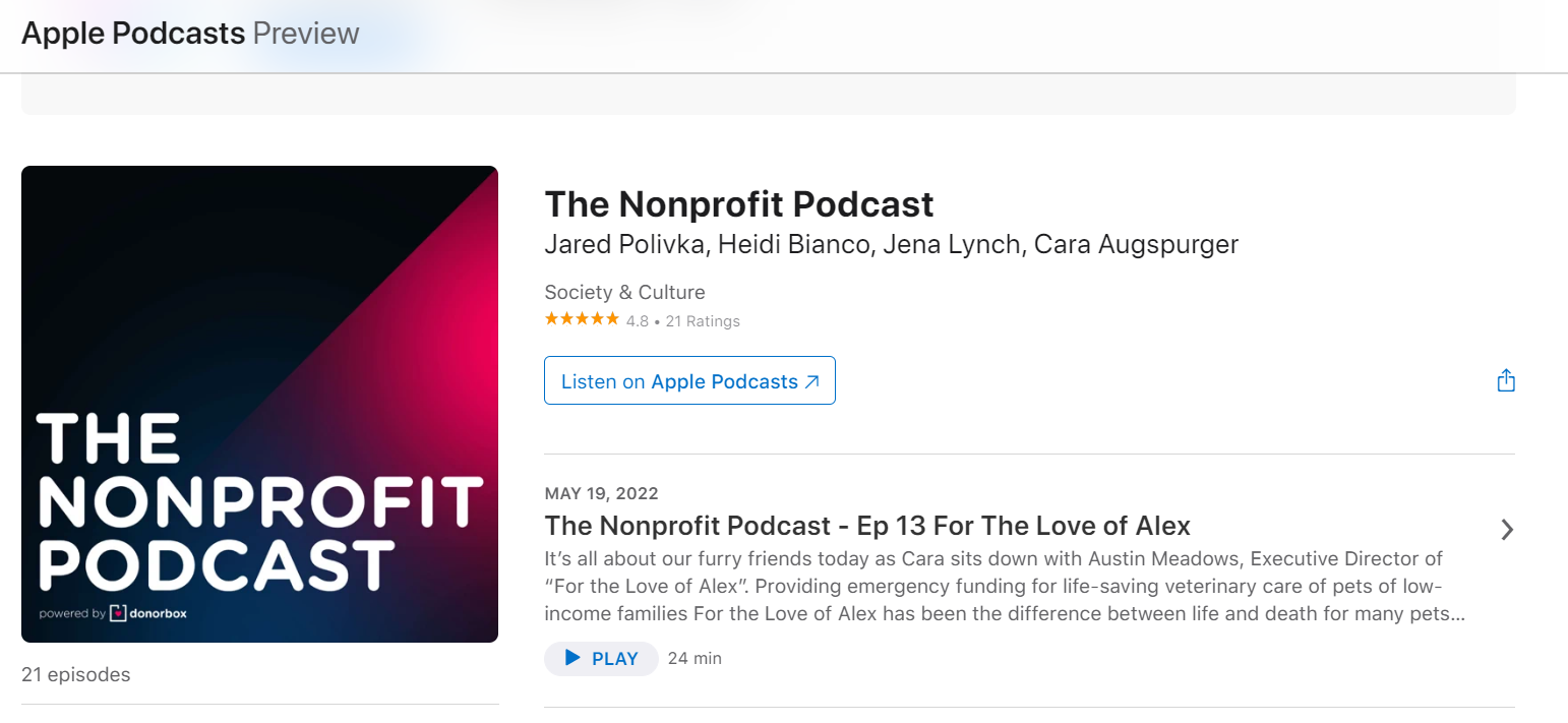nonprofit podcast network