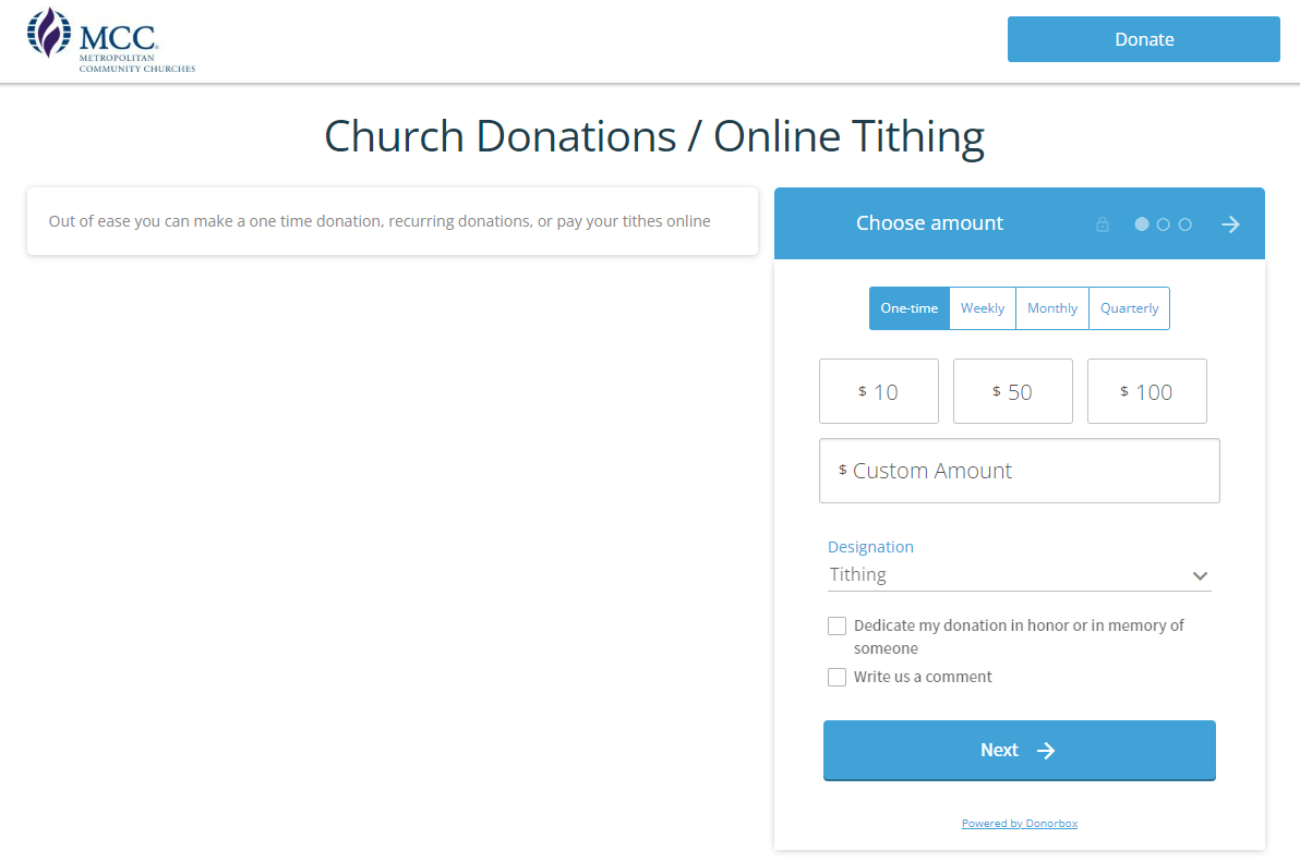 online tithing