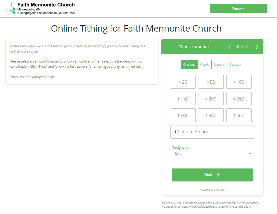online tithing software
