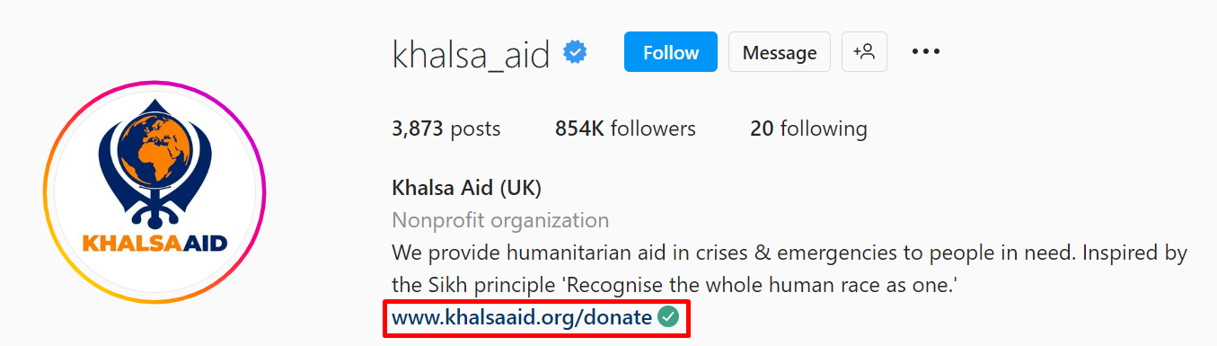 Khalsa Aid social media page