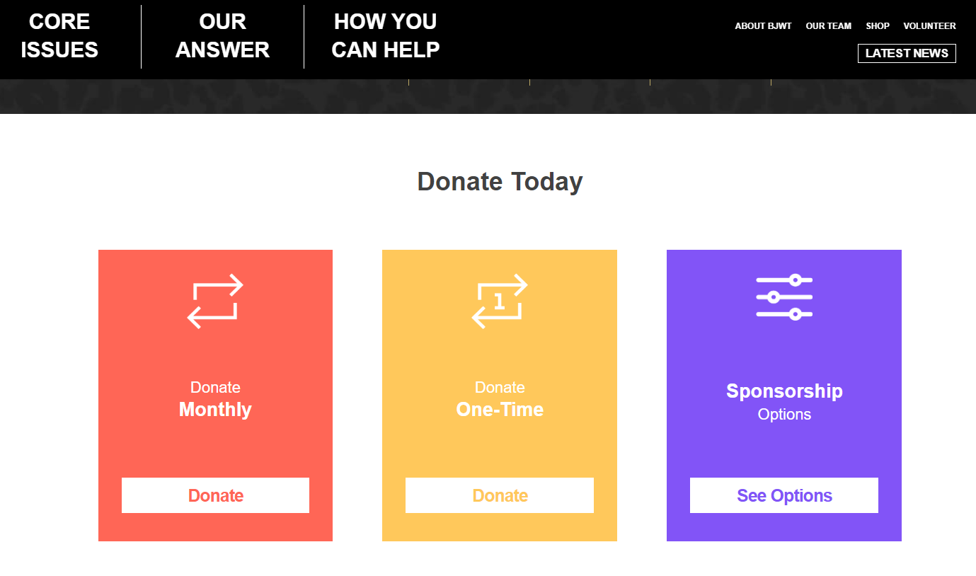 best donation landing pages