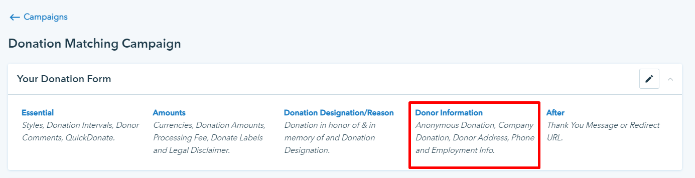 how to set up donation matching campaign - Donorbox