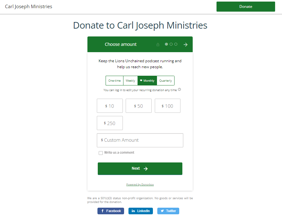 church recurring donations