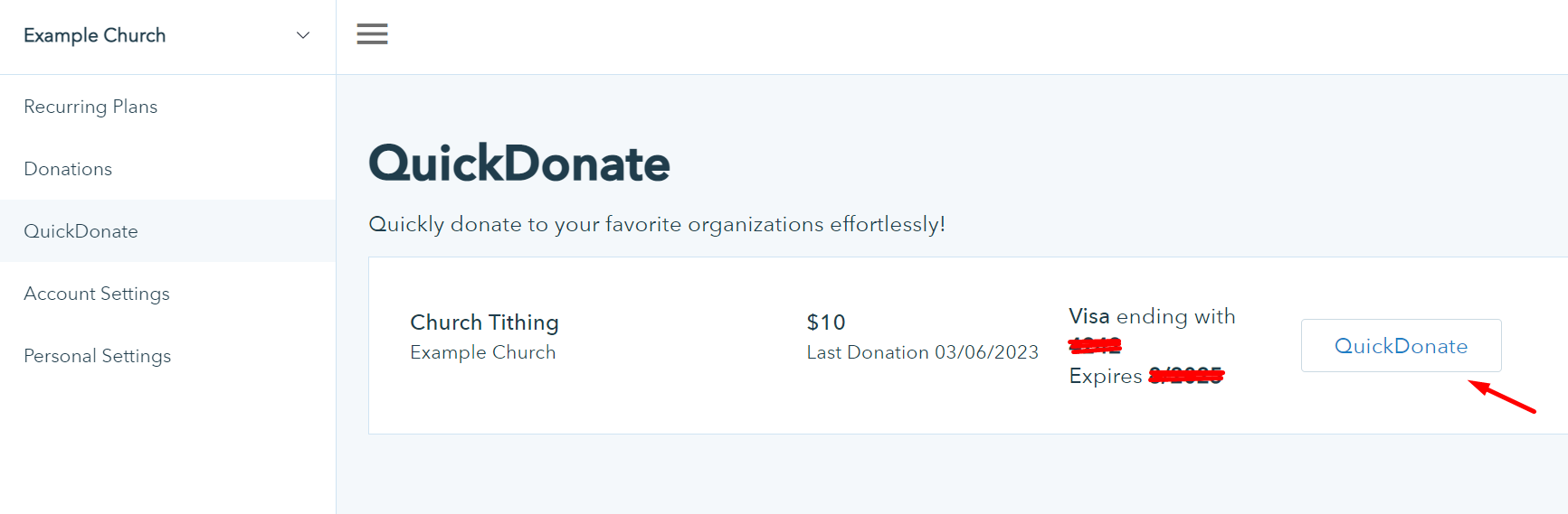Donorbox QuickDonate button