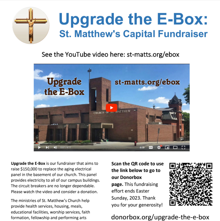 example of a church using donorbox qr code in fundraising flyer