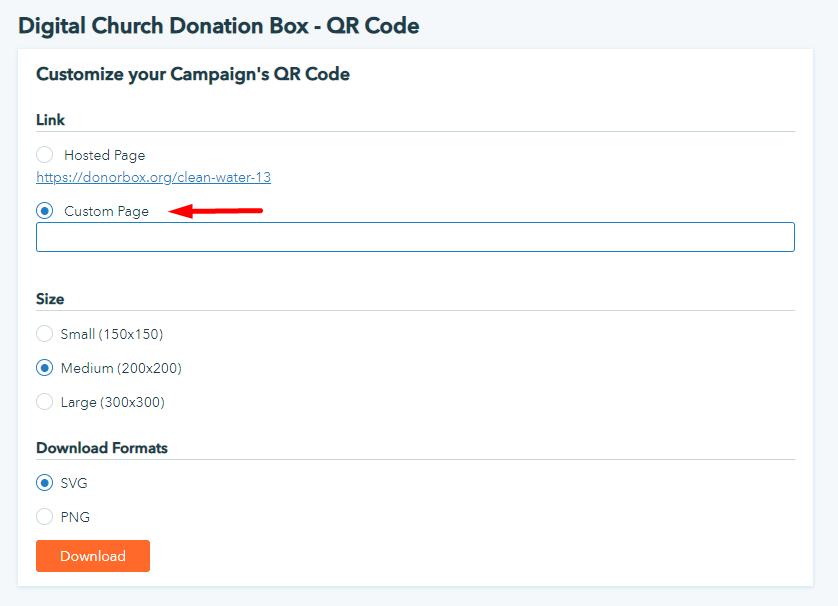 customizing donorbox qr code