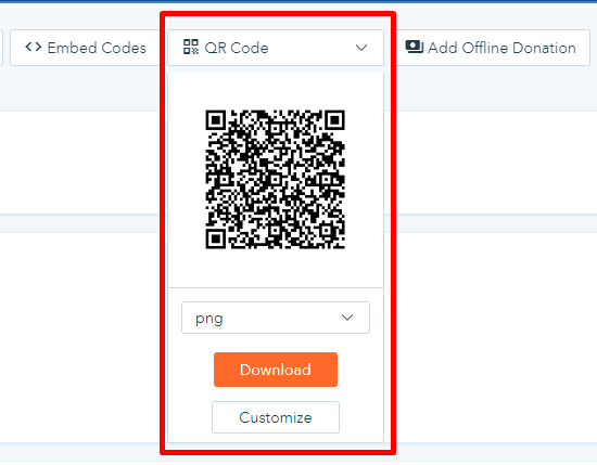download or customize donorbox qr code