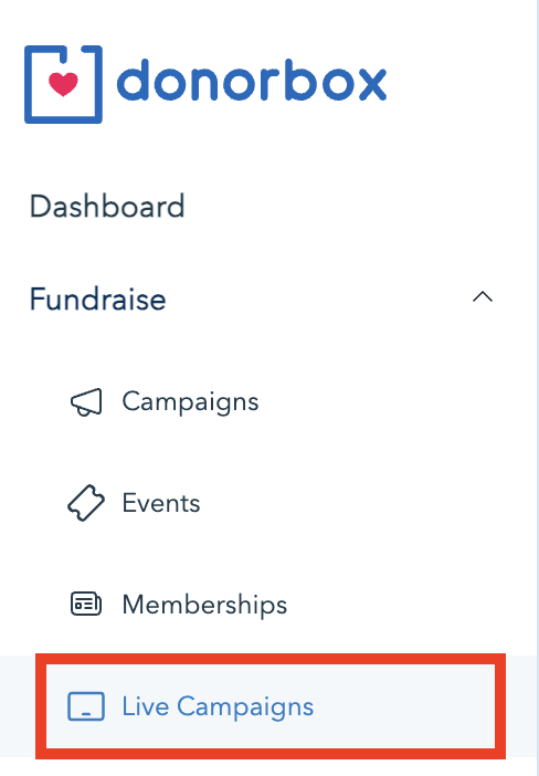 Where to build a Live Campaign for Donorbox Live Kiosk in the Donorbox org account